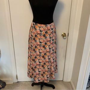 SAGHARBOR floral lined flowy skirt size 12   #57